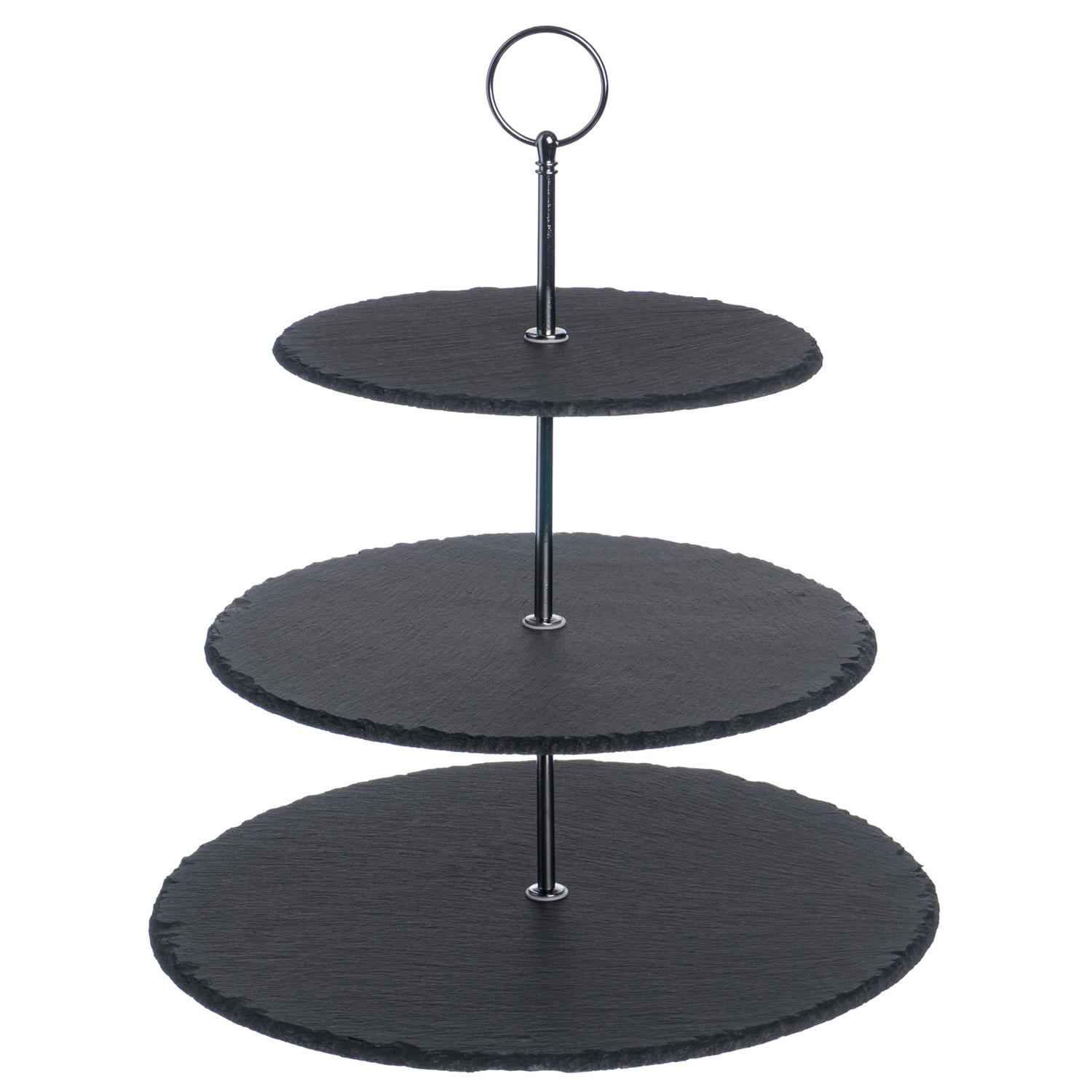 Этажерка 3-х ярусная d=20/25/30 см. h=44 см. черная, сланец MGprof /1/10/ АКЦИЯ