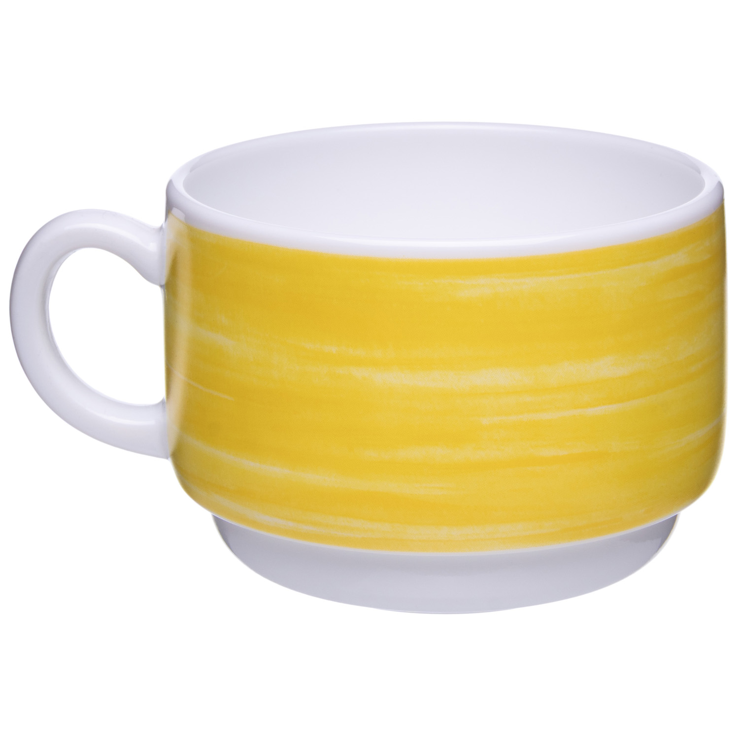 Чашка 190 мл. чайная d=76 мм. h=57 мм. желтый край штабелир. Браш (блюдце 37308) /1/12/48/ АКЦИЯ