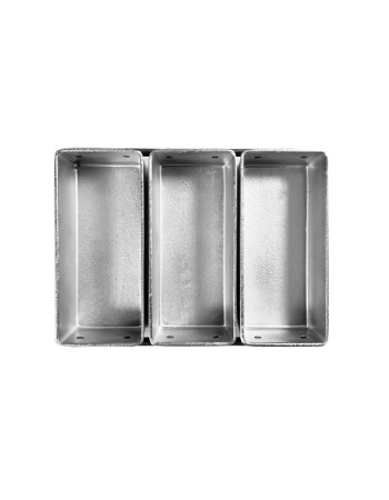 Форма для выпечки хлеба 20,5*9,2 см. h=6 см. алюм. литая 3х -секционная /1/ АКЦИЯ