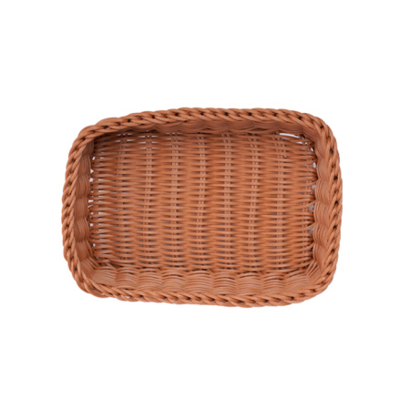 Корзина для хлеба прямоуг. 24,5*17*6 см. коричневая полиротанг MGprof /1/50/