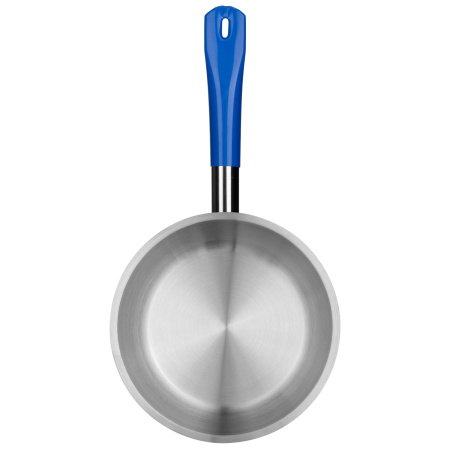 Сковорода d=20 см. h=4 см. 1,0 л. нерж. (индукция) синяя ручка винил. MGsteel /1/