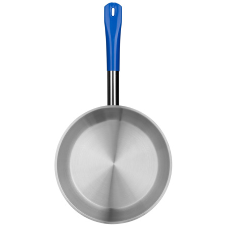 Сковорода d=28 см. h=6 см. 3,0 л. нерж. (индукция) синяя ручка винил. MGsteel /1/