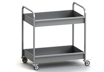 Тележка сервировочная 2-х ярусная 800*600*850 мм. для сбора посуды, сварная, нерж. MGsteel /1/