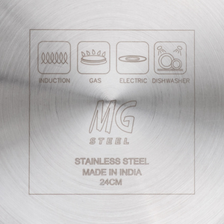 Сотейник  5,0 л. нерж. d=24 см. h=11 см. б/кр (индукция)(кр. 79198) MGsteel /1/