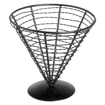 Корзинка для подачи коническая d=180 мм. h=175 мм. 1400 мл. кованное железо, черная MGsteel /1/24/ АКЦИЯ