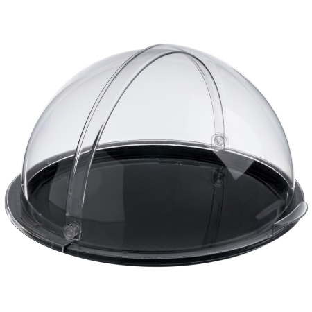 Поднос сервировочный d=38,5 см. поликарбонат, черный, с крышкой Roll-Top GP /1/