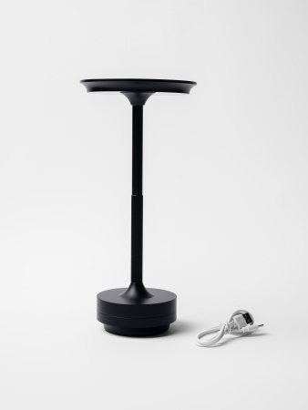 Лампа настольная d=13 см. h=27,5 см. 3 цвета, сенсорная регулировка яркости, алюм., черная LED HIGH-TECH MGline /1/20/