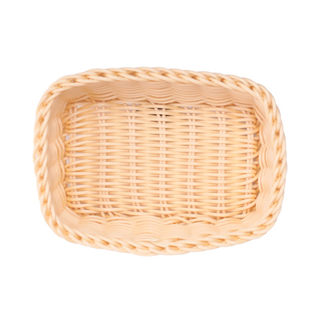 Корзина для хлеба прямоуг. 18*12*6 см. бежевая полиротанг MGprof /1/100/