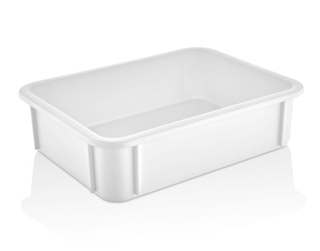 Контейнер для теста 300*400*100 мм. (-20/+70℃) прямой, сплошной, мороз-кий, белый полиэт.(крышка 76806) GP /1/12/