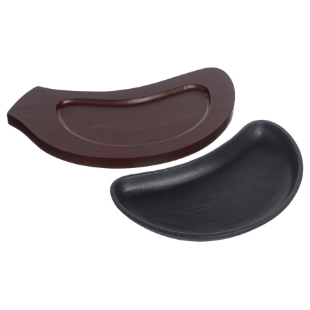 Сковорода порц. 21,5 см. h=4,5 см. 0,3 л. чугун. на дерев. подставке /1/