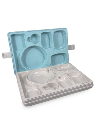 Термоподнос 542*390*120 мм. на 6 предметов с крышкой с зажимом (-40°C до +110°C) п/п /1/3/