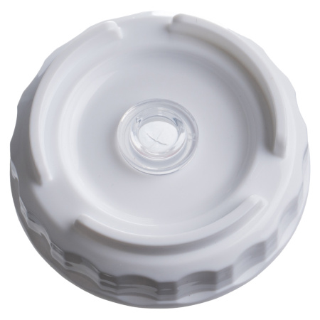 Емкость для соуса  750 мл. d=70 мм. h=237 мм. с 2 крышками, с силик. носик. широкая прозрачная, крышки белые GP /1/96/