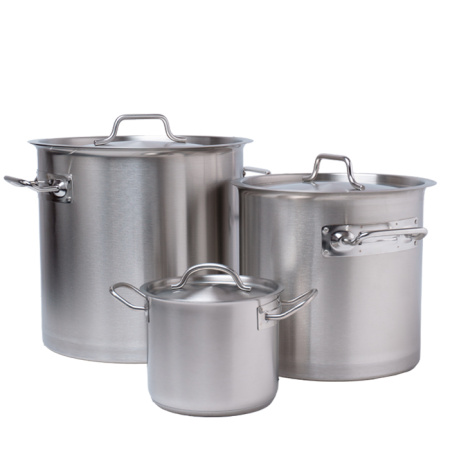 Котел 21 л. нерж. d=30 см. h=30 см. тройное дно с крышк. (индукция) MGsteel /1/