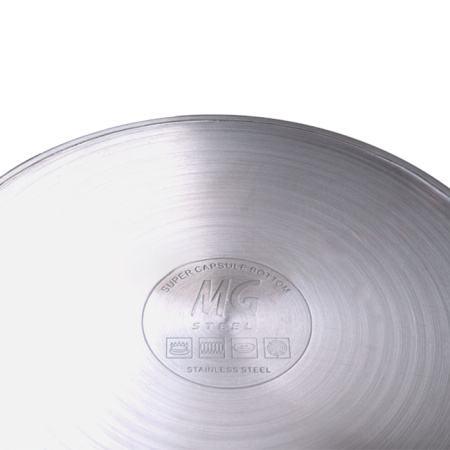 Котел 18 л. нерж. d=40 см. h=15 см. низкая, тройное дно с крышк. (индукция) MGsteel /1/