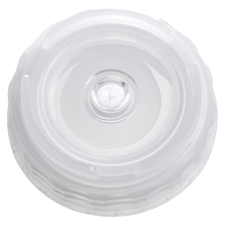 Емкость для соуса 1000 мл. d=75 мм. h=257 мм. c 2 крышками, с силик. носик. широкая прозрачная, крышки прозрачные GP /1/96/