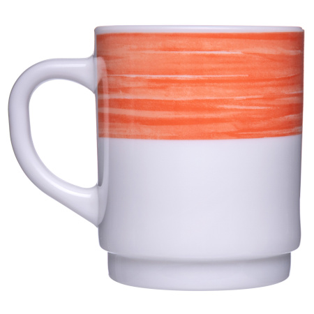 Кружка 250 мл. d=70 мм. h=88 мм. оранж. край штабелир. Браш /1/36/