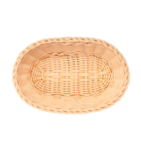 Корзина для хлеба овальная 23*15*6 см. бежевая полиротанг MGprof /1/60/