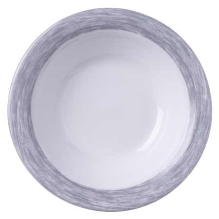 Блюдце d=120 мм. 110 мл. для десерта глубокое серый край Браш /1/6/36/