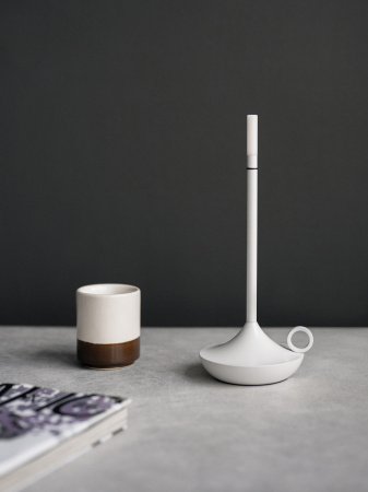 Лампа настольная беспроводная d=11 см. h=25,5 см. 1 цвет, 3 режима яркости, алюм., белая LED CANDLE MGline /1/20/