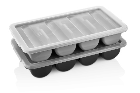 Лоток для столовых приборов (органайзер) 4 секции 53*29*9,5 см. серая, п/п (крышка 76909) GP /1/12/