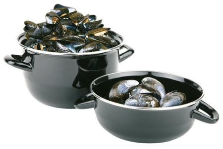 Кастрюля  0,8 л. нерж. d=13,5 см. h=15 см. для мидий черная APS /1/6/