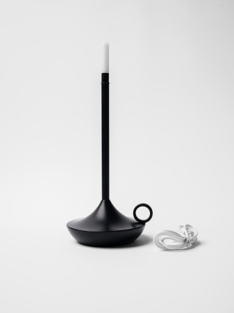 Лампа настольная беспроводная d=11 см. h=25,5 см. 1 цвет, 3 режима яркости, алюм., черная LED CANDLE MGline /1/20/ АКЦИЯ