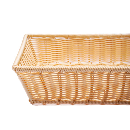 Корзина для хлеба прямоуг. 53*32,5*10 см. бежевая полиротанг MGprof /1/6/ АКЦИЯ