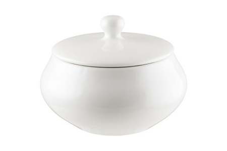 Горшок для подачи  550 мл. с крышкой Белый, форма Гурмэ Bonna /1/6/276/