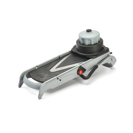 Мандолина (овощерезка) 40*13 см. с 2-мя насадками и толкателем, нерж. и пластик De Buye /1/