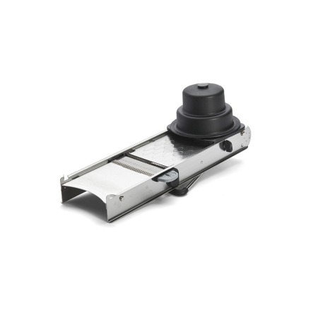 Мандолина (овощерезка) 40*13 см. с 2-мя насадками и толкателем, нерж. и пластик De Buyer /1/ АКЦИЯ