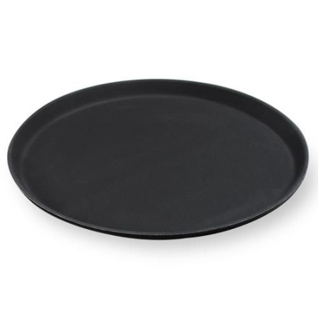 Поднос прорезиненный d=35 см. черный MGprof /1/12/