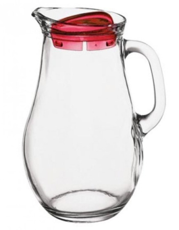 Кувшин 1,85 л. d=100 мм. h=240 мм. с красн. крышкой Бистро /6/108/