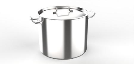 Котел 40 л. нерж. d=40 см. h=32,5 см. тройное дно с крышк. (индукция) MGsteel /1/