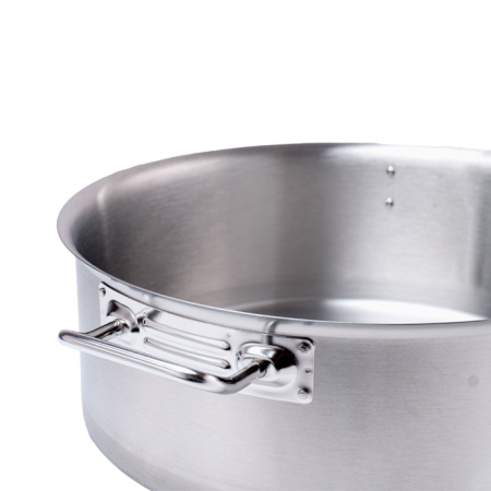 Котел 18 л. нерж. d=40 см. h=15 см. низкая, тройное дно с крышк. (индукция) MGsteel /1/