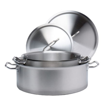 Котел 18 л. нерж. d=40 см. h=15 см. низкая, тройное дно с крышк. (индукция) MGsteel /1/