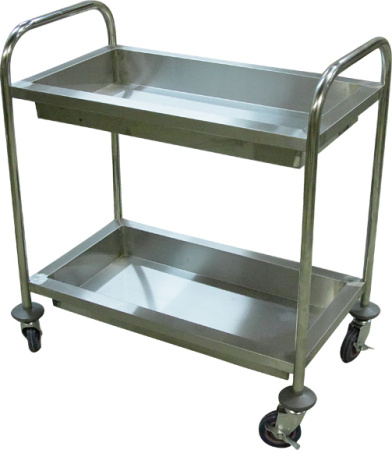 Тележка сервировочная 2-х ярусная 900*600*850 мм. для сбора посуды, сварная, нерж. MGsteel /1/ АКЦИЯ